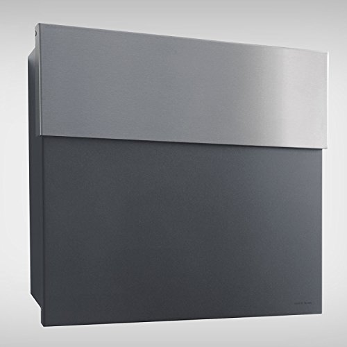 Letterman 4 Briefkasten anthrazit mit Edelstahlklappe - radius design - exklusiv