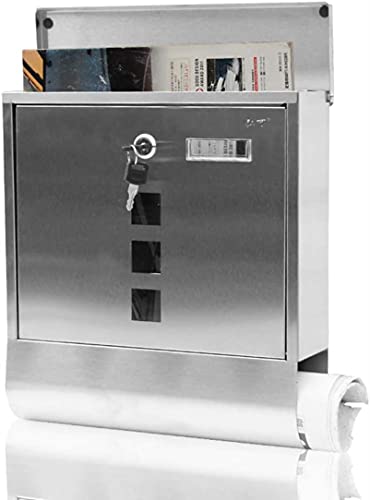 Sudemota Briefkasten Außenbriefkästen Toplader Stahlbriefkasten - Wand-Zylinderschloss Klassischer Briefkasten mit Toplader-Briefeinwurf