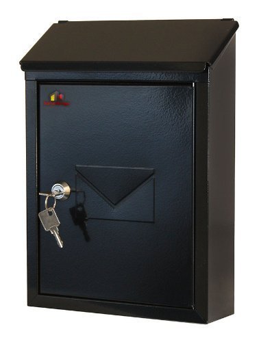 Rottner Briefkasten HomeDesign Briefkasten HDM 2100 in Anthrazit aus pulverbeschichtetem Stahlblech mit Einwurfschlitz, Namensschild und Klappe, Postkasten