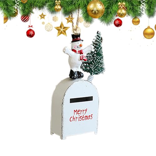 Weihnachts-Eisenornamente , kreativer Briefkasten aus Metall, Christbaumschmuck | Bunter Metallbriefkasten „Frohe Weihnachten“ | Hängende Weihnachtsdekorationen für zu Hause, klassische Briefkastendeko