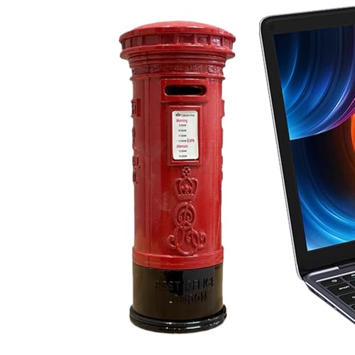 Rote Briefkasten-Spardose Aus Metall | Retro-Spardose Aus Metall Im Londoner Straßenstil, Originelle Briefkasten-Spardose Für Kinder, Freunde, Männer Und Erwachsene, 14,5 X 17,5 cm