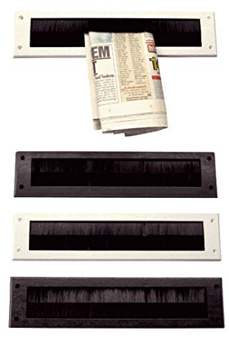 Innenkappe-für die Türinnenseite-Mit Bürste-Kunststoff-340x81 mm-Briefeinwurf-Briefklap pe-Briefschlitz (340 x 80 mm, Kunststoff dunkelbraun)