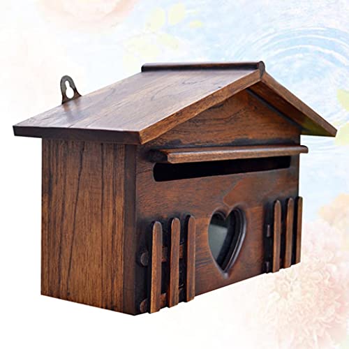 1Pc Holz Mailbox Outddor Post Box Regenfisch -Vorschlag Box Kreativer Briefkasten für Heimunternehmen, PIBM