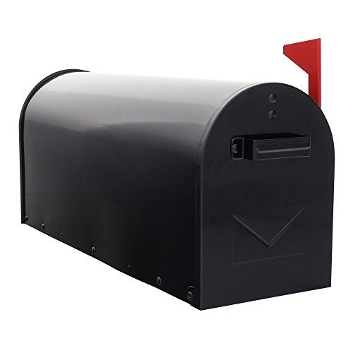 Rottner 217 Briefkasten Mailbox Alu schwarz,Schnappverschluss ,mit optischer Füllanzeige (Fähnchen zum hochklappen)