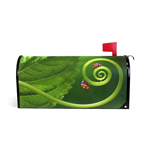 Linomo Magnetbriefkasten-Abdecku ng Insekten Marienkäfer Grün Blatt Briefkasten-Umschlag Briefkasten-Abdeckung Haus Garten Hof Outdoor Deko für übergroße Größe 63,5 x 53,3 cm