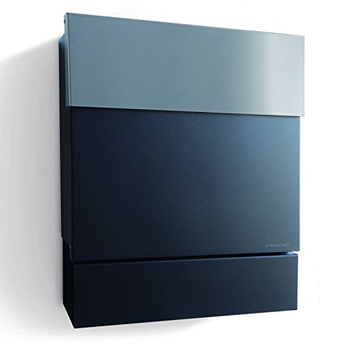 Briefkasten Letterman 5 schwarz mit Edelstahl Briefklappe, radius design