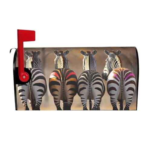 Willkommensbriefkasten-Ab deckung, lustige Rückseite der Zebras, magnetische Briefkasten-Abdeckung, dekorative Urlaubs-Briefkasten-Abdec kung für Zuhause, Outdoor, Garten, dekorativ