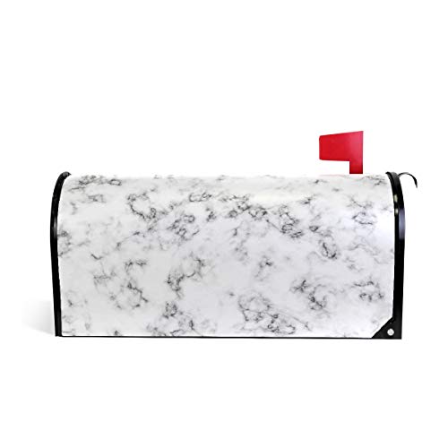 Linomo Magnetischer Briefkasten-Abdeckung, schwarz-weiß, Marmor, Briefkasten, Briefkasten, Abdeckung, für Haus, Garten, Hof, Außendekoration, für Übergröße 63,5 x 53,3 cm