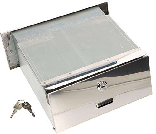 KOTARBAU® Edelstahl Mauerdurchwurf Briefkasten mit regulierbarer Tiefe 160 – 295 mm Einbaubriefkasten Durchwurfkasten für Hauswände und Zaunmauern Silber