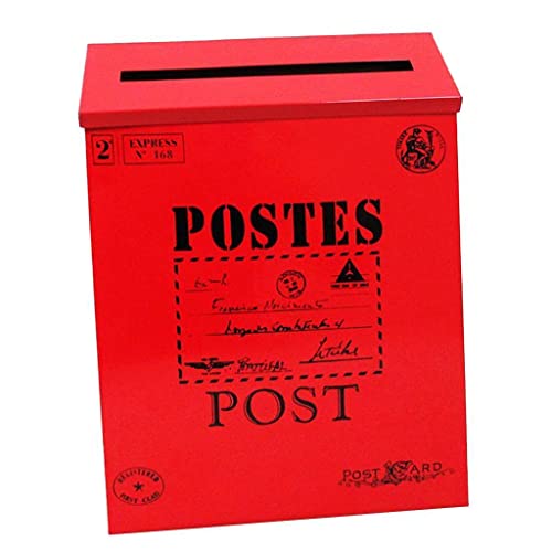 MotiveTech Briefkasten Im Retro Stil als Postkasten Und Wandbriefkasten EIN Wetterfester Postempfangskasten mit Integrierter Zeitungsbox für die Hausfront als, Rot