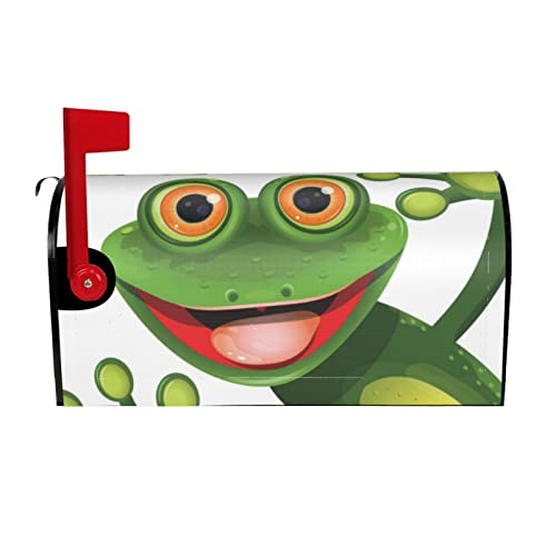 YIDUODUOX Magnetischer Briefkasten-Abdeckung, grüner Frosch, Garten, Hof, Heimdekoration für den Außenbereich, Standardgröße, 45,7 x 53,3 cm