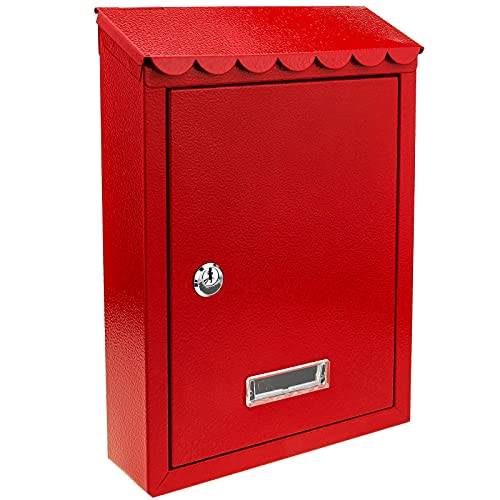 PrimeMatik - Briefkasten Postkasten metallische rot Farbe für wallmount 210 x 60 x 300 mm