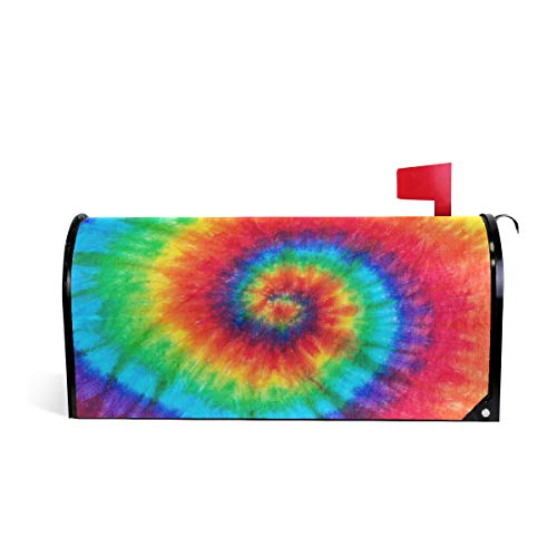 Linomo Magnetbriefkasten-Abdecku ng, bunt, Batiken, Briefkasten, Briefkasten, Abdeckung für Zuhause, Garten, Hof, Außendekoration, für Übergröße 63,5 x 53,3 cm