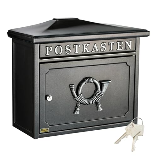  WÄCHTER Klassischer Zeitungsfach Namensschild, Verzinkter Stahl, Einwurf Format DIN C4, 2 Schlüssel, Sylt 1883 E, Alteisen