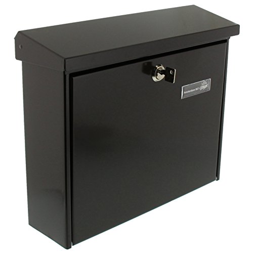 Burg-Wächter Briefkasten mit Öffnungsstopp, A4 Einwurf-Format, EU Norm EN 13724, Verzinkter Stahl, Amsterdam 867 BR, Braun