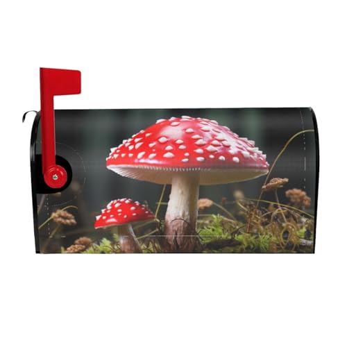 Willkommensbriefkasten-Ab deckung, roter und weißer Pilz, magnetische Briefkasten-Abdeckung, dekorativer Urlaubs-Briefkasten-Abdec kung für Zuhause, Outdoor, Garten, dekorativ