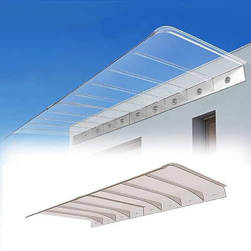 Marquise De Porte Markise für Briefkästen, Klimaanlagen, Fahrräder, Veranden, Regenschutz, 40 x 40 cm, Braun, Größe: B 40 x L 180 cm