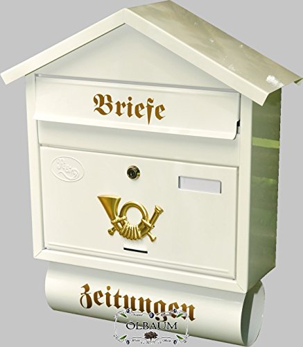 BTV Schöner Design Briefkasten S/w-D Design Briefkästen mit Deckel Abdeckung als Schutz für Zeitungen für alle kreisrunden Zeitungsfächer oder Zeitungsrollen