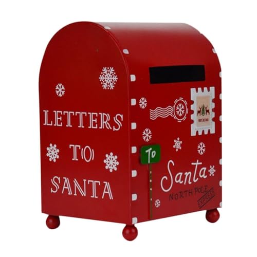 Easnea Weihnachtsmann Briefkasten Weihnachten Briefkasten Dekoration Weihnachtsdekorationen Brief an den Weihnachtsmann Briefkasten Vintage Briefkasten Bauernhaus Dekor Rustikale Metall
