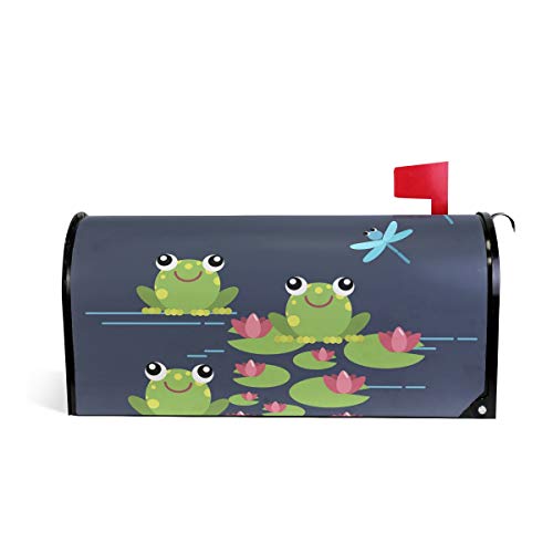 Hunihuni Magnetbriefkasten-Abdecku ng Lotus-Frosch Libelle Briefkasten-Dekoration