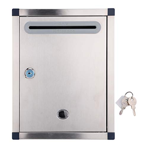 Alipis Zaunbriefkasten Wall Mount Mailbox Lockable Mailbox: Metallbriefbox Metall Dropbox Mailbox Locking Mailbox Office Business Parcel Box Wall Vorschlag Box für Türwand Standbriefkasten