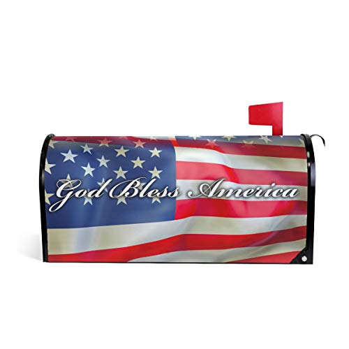 SUABO God Bless America Magnetische Briefkastenabdeckung, amerikanische Flagge, patriotische Briefkastenabdeckung für Standard-Briefkästen, Gedenktag