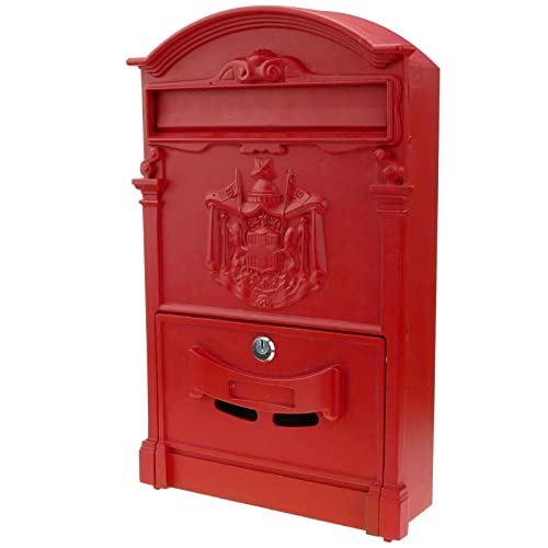 PrixPrime - Roter Vintage-Briefkasten aus Metall für Briefe