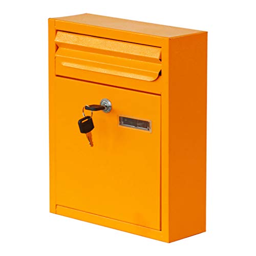 Briefkasten-Milch-Kasten- gelbe Landhaus-Briefkasten-Schm iedeeisen-Briefkasten-Ver besserungsschachtel Im Freien