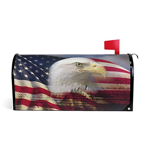 Wamika Briefkasten-Flagge, Motiv amerikanischer Bald Eagle, 4. Juli, magnetisch, Briefkasten, Briefkasten, Garten, Hof, Heimdekoration für Außenbereich, Standardgröße 5,8 cm (L) x 45,7 cm (B)