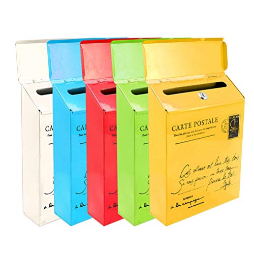 Qcwwy Briefkasten, Retro-Stil, Amerikanischer Postkasten, Wasserdicht und Staubdicht, Metall-Briefkasten, Einfache Installation, Umschlagkästen für die Wandmontage Im Außenbereich,