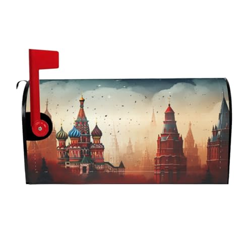 Willkommensbriefkasten-Ab deckung, rotes Schloss, magnetische Briefkasten-Abdeckung, dekorative Urlaubs-Briefkasten-Abdec kung für Zuhause, Outdoor, Garten, dekorativ