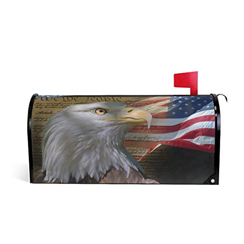 Wamika Briefkasten-Abdeckung, Motiv: US-amerikanische Flagge, Bald Eagle, magnetisch, Standardgröße, Makover Mailwrap Garten Home Decor