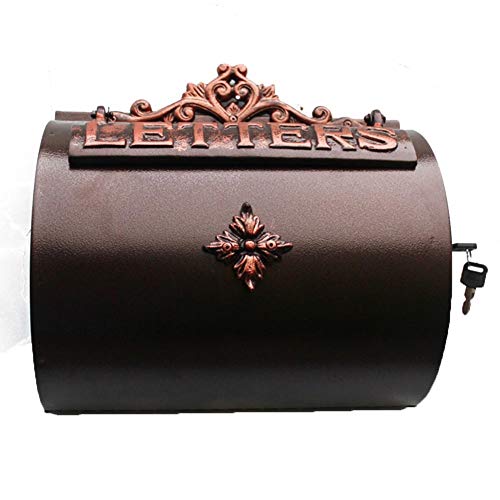 TINGTING-Briefkästen, Retro Retro-Stil Im Retro-Stil Mit Sperre Zeitungsspeicher Mit Zeitungswand Hängen Aufgehängt (Farbe : Braun, größe : 33 * 12.5 * 32.5cm)
