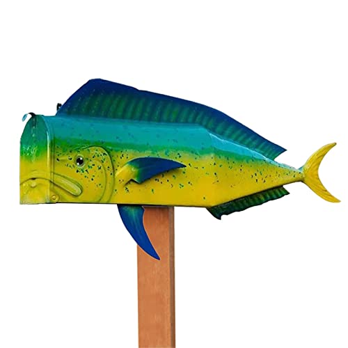 cypreason Briefkasten - Kreatives, lustiges, lebendiges Design, Garten-Metall-Fisch-Brief kasten,Wiederverwendbarer Briefkasten mit bunten Fischen für Outdoor, Parks, Gärten