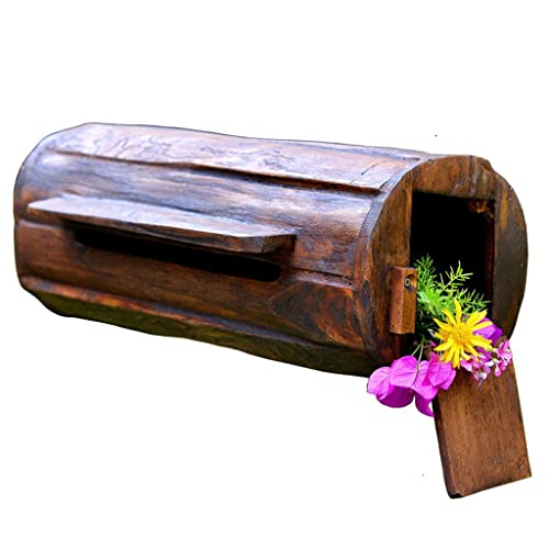MGCtech Briefkasten Zur Wandmontage, Retro Briefkasten Aus Holz, Kleine Briefeinwurf- & Sammelbox, Hängebriefkasten Für Einzahlungen, Zahlungen, Schlüssel (Color : Brown)