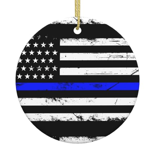 Weihnachtsschmuck für Briefkästen mit amerikanischer Flagge und goldener Schleife, Weihnachtsbaumschmuck aus Keramik zum Aufhängen für die Feiertage, Keramikschmuck zum Basteln, Christbaumschmuck, Hei