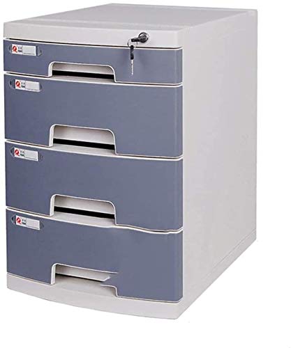 AOLI Aktenschränke Briefkasten Büro Schreibtisch Aktenschrank, abschließbare Schublade Typ Haushaltsdatenschrank, 4-lagige Schublade Typ A4 Aktenschrank für den Büroeinsatz,Grau