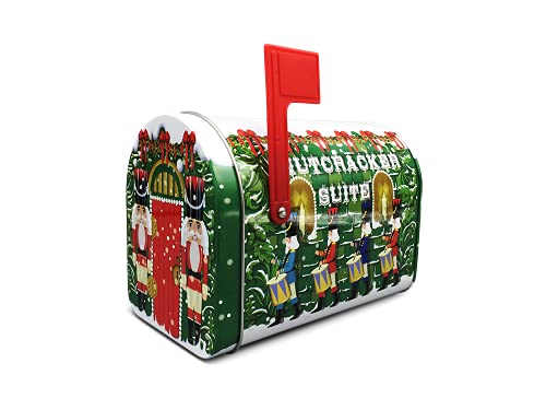 MediMuc Kleine Mailbox grün mit verstellbarem Fähnchen - Aufbewahrungsdose, Keksdose, Blechdose - lebensmittelecht - Vol. 1,2l, Maße: 11,4 x 9,2 x 15,9cm