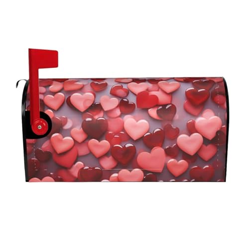 Willkommensbriefkasten-Ab deckung, rote Herzen, magnetische Briefkasten-Abdeckung, dekorative Urlaubs-Briefkasten-Abdec kung für Zuhause, Outdoor, Garten, dekorativ