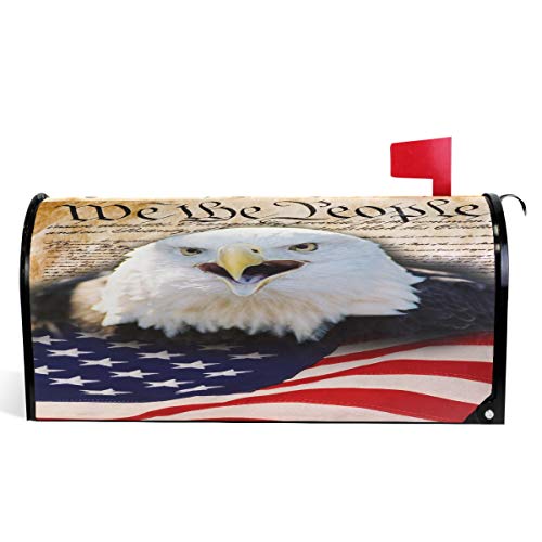 Oarencol Briefkasten, Vintage-Stil, patriotischer Glatzadler mit amerikanischer Flagge, magnetisch, groß, für Garten, Hof, Heimdekoration, Übergröße 64,8 x 53,3 cm