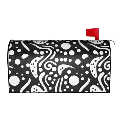 Briefkastenabdeckung, magnetisch, für Frühling und Sommer, Schwarz und Weiß, abstrakte Kreise, Briefkasten, Dekoration, Briefkasten, Postabdeckung für Garten, Hof, draußen, Willkommensdekoration, 64,8