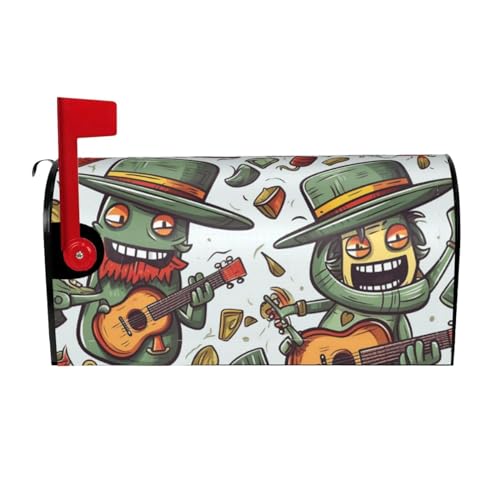 Willkommensbriefkasten-Ab deckung, lustige Cartoon-Hüte, Gitarre, magnetische Briefkasten-Abdeckung, dekorativer Urlaub, Briefkasten, Abdeckung für Zuhause, Outdoor, Garten, dekorativ