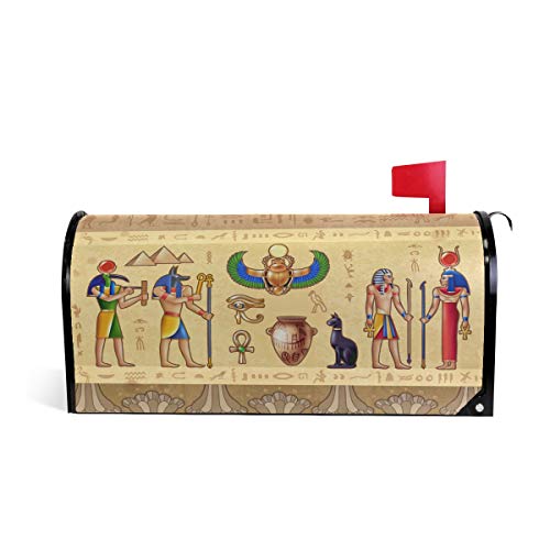 Linomo Magnetischer Briefkasten-Abdeckung, Antikes Ägypten, Briefkasten, Briefkasten, Abdeckung, für Haus, Garten, Hof, Außendekoration, für Übergröße 63,5 x 53,3 cm