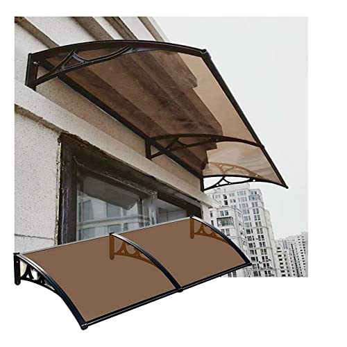Regendach, Türvordach, Markise, Haustürvordach für Außenfenster, Veranda, Terrasse, Dachabdeckung, UV-Schutz (braun, 2 Stück)