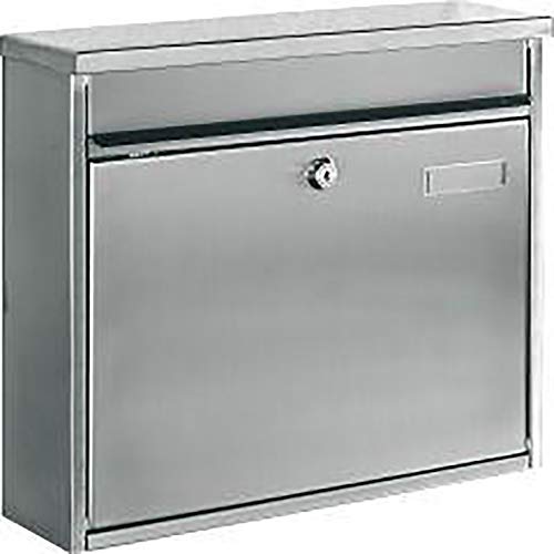 Rottner Briefkasten Hochhaus II in Weiss aus verzinktem Stahlblech mit Einwurfschlitz und Klappe, Postkasten