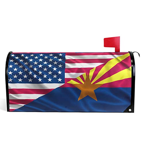 Oarencol Briefkastenabdeckung mit amerikanischer Flagge Arizona State Briefkasten, magnetisch, groß, für Garten, Hof, Heimdekoration, Übergröße 64,8 x 53,3 cm