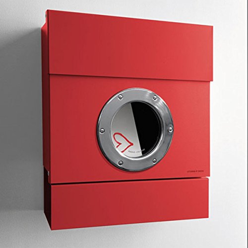 Radius Briefkasten LETTERMAN II rot mit Zeitungsrolle