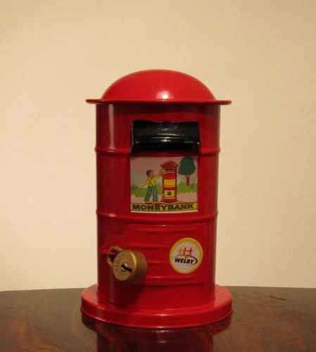 Nostalgie Blech Spardose Roter Briefkasten