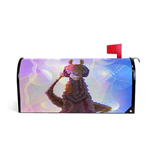 Linomo Magnetischer Briefkasten-Überzug, lustige Lama-Notenbriefkasten, Briefkasten-Abdeckung, für Haus, Garten, Hof, Außendekoration, für Übergröße 63,5 x 53,3 cm