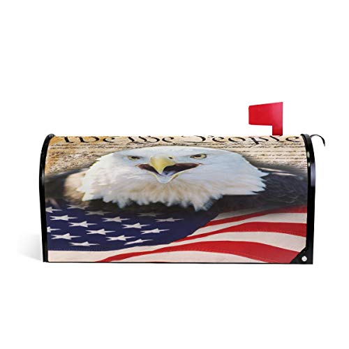 Wamika Magnetische Briefkasten-Abdeckung, Motiv: Bald Eagle, amerikanische Flagge, Patriotische Standardgröße, Makover Mailwrap Garten Home Decor